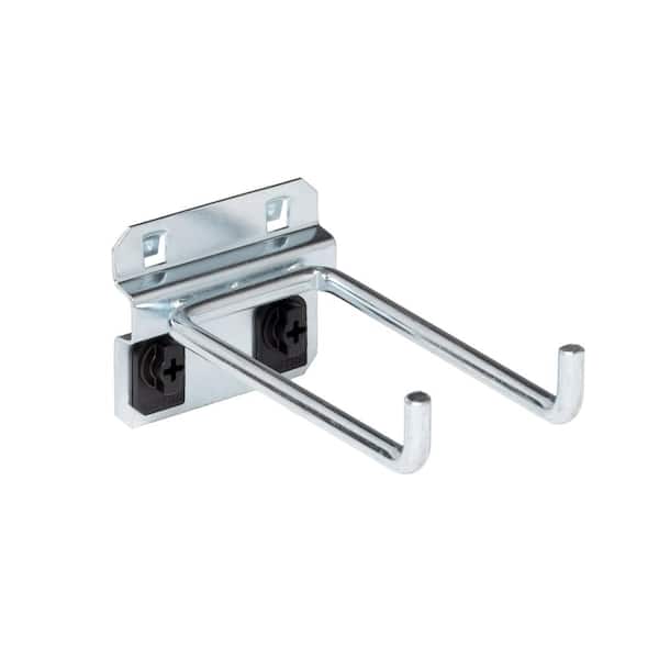 4 in. Double Rod 90 Degree Bend 1/4 in. Dia Zinc Plated Steel Pegboard Hook (5-Pack)
