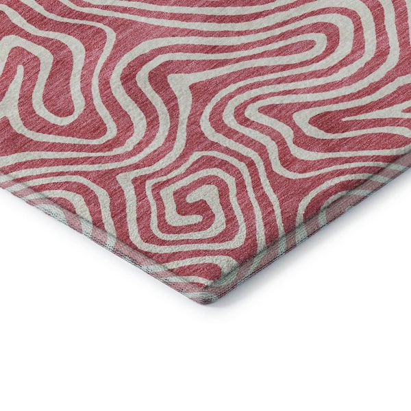 Mayfield Premium Machine Washable Abstract AMF1030 Blush 8 ft. x 10 ft. Area Rug