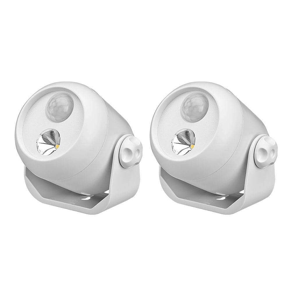 Mr Beams Wireless Motion Activated Integrated LED Mini Spotlight, White (2-Pack) -  MB302