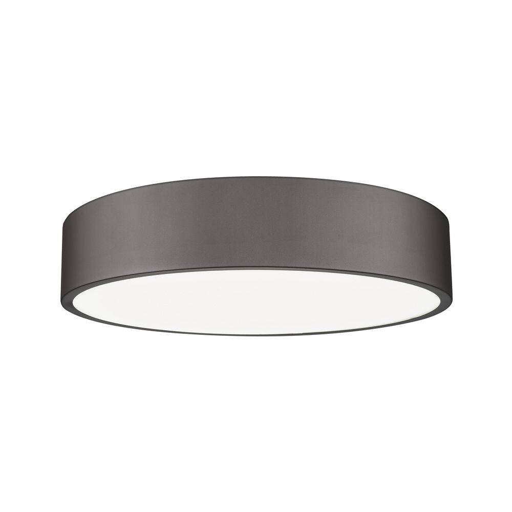 Coronado 20 in. Bronze Integrated LED 1 Light Flush Mount with Frosted Plas