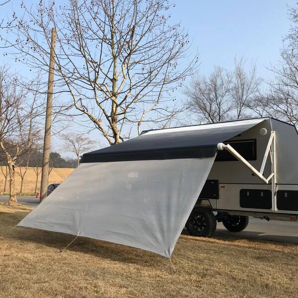 Aleko 157 In X 72 In Gray Rv Awning Sun Screen Rvssc13x7 Hd The Home Depot