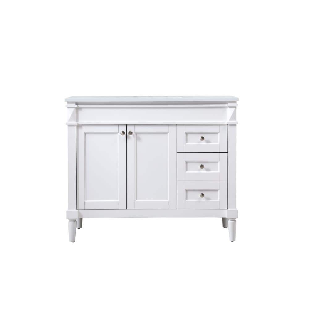 Simply Living 42 in. W x 21 in. D x 35 in. H Bath Vanity in White with Ivor