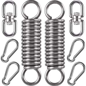 Stainless Steel Hammock Chair Hanging Kit with Snap Hook, Spring and 360-Degree Rotation Hook (2-Pack)