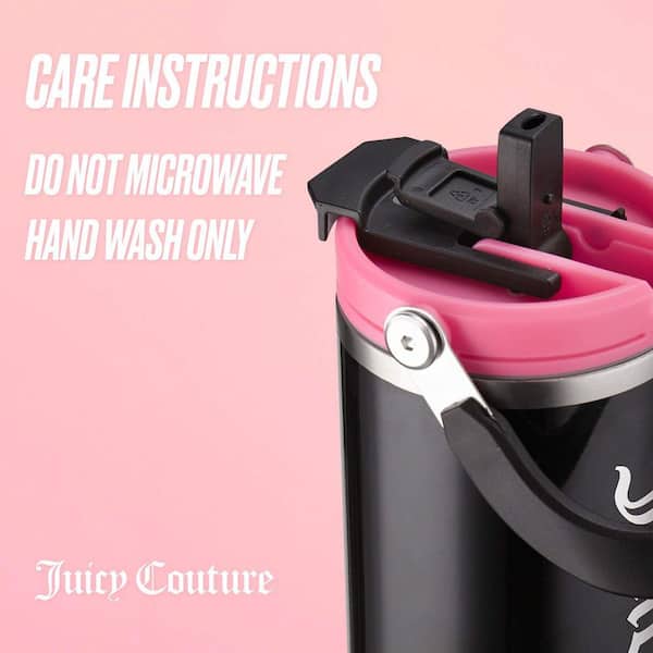 JUICY COUTURE Flip Fusion 40 oz. Black Stainless Steel Screw Top
