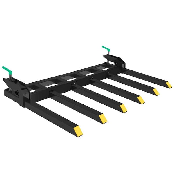 58" Clamp on Debris Forks for Tractor Bucket, Heavy Duty 4000lbs Clamp on Pallet Forks Bucket, Efficient Clean-up