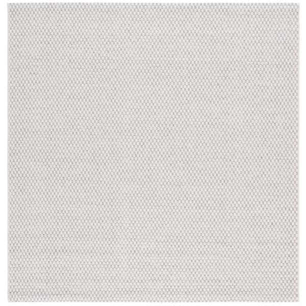 SAFAVIEH Sisal All-Weather Light Gray/Ivory 7 ft. x 7 ft. Solid Woven Indoor/Outdoor Square Area Rug