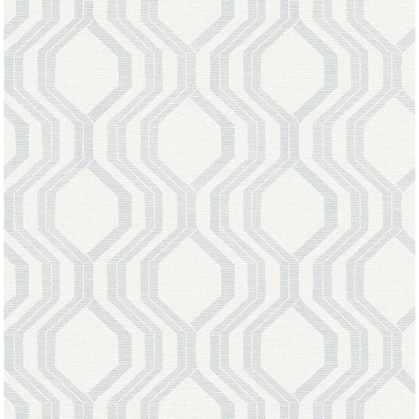 Burton Silver Modern Ogee Textured Non-pasted Paper Wallpaper