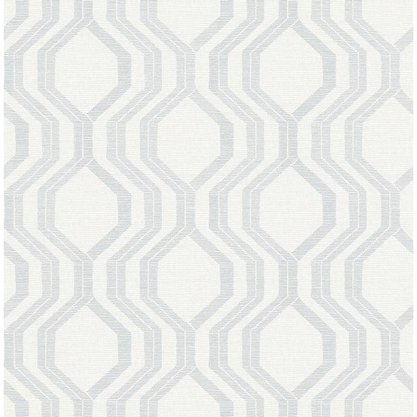 A-Street Prints Burton Silver Grey Modern Ogee Wallpaper Sample 4141 ...