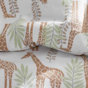Company Kids Giraffe Play Multi Organic Cotton Percale Full/Queen Comforter Set