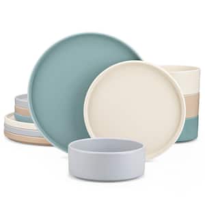 VENUS 12-Pieces Multicolor Stoneware Dinnerware Set, Service for 4