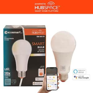 100-Watt Equivalent Smart A21 Tunable White CEC LED Light Bulb with Voice Control (1-Bulb) Powered by Hubspace