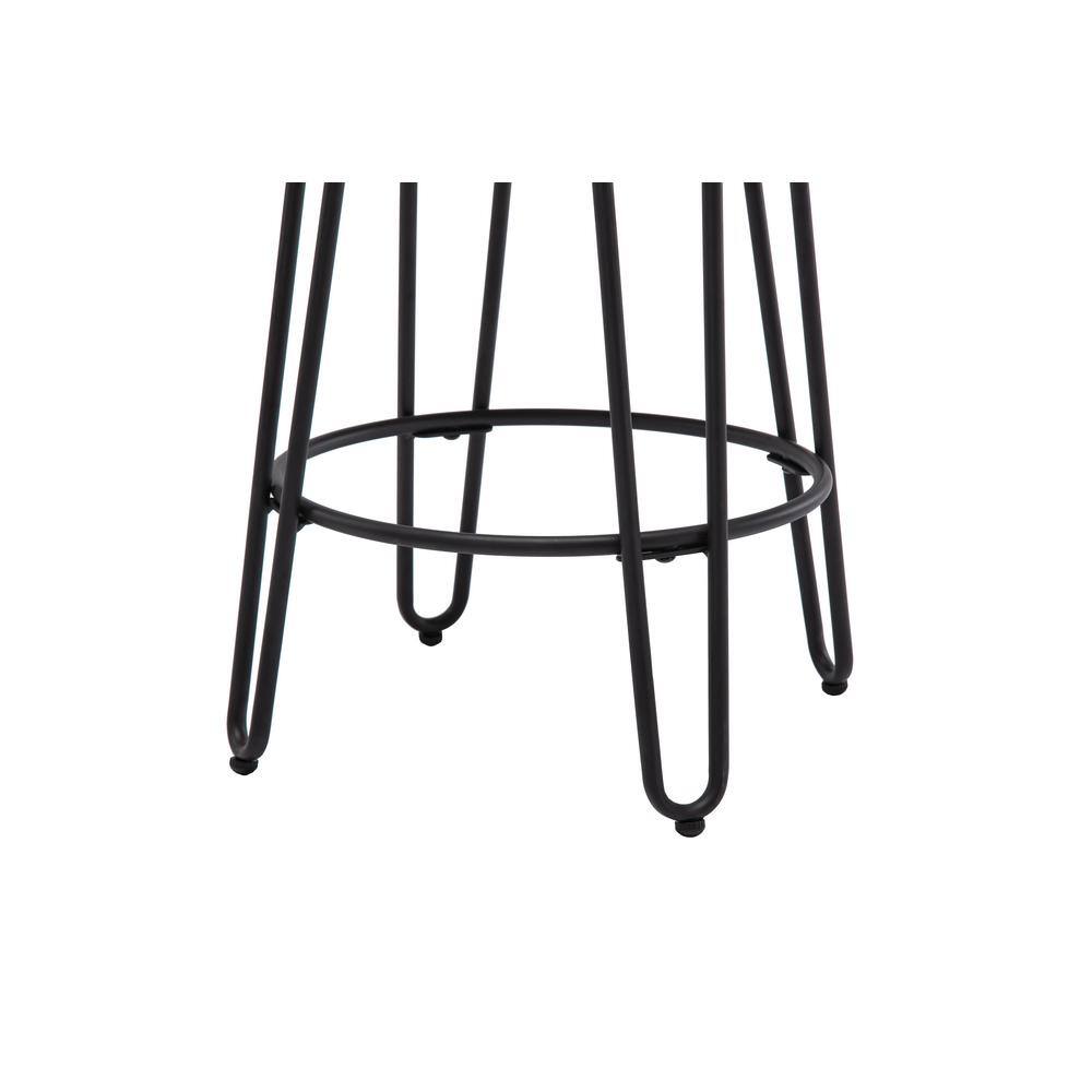 Industrial Black Steel and Wood 24" Backless Counter Stool