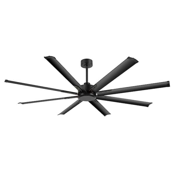 Sawyer 72 in. Windmill Black Ceiling Fan with Remote, Downrod and Black Blade Included No Light