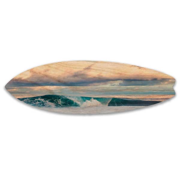 GREAT BIG PHOTOS LLC Pipe Clouds Wooden Surfboard Decorative Sign by Colossal Images 13x47 in.