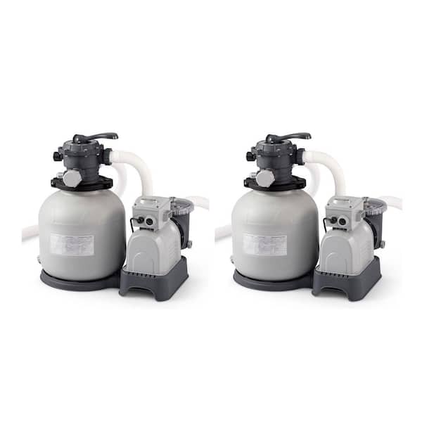 Intex Krystal Clear 3000 GPH Above Ground Swimming Pool Filter Pump (2 Pack)