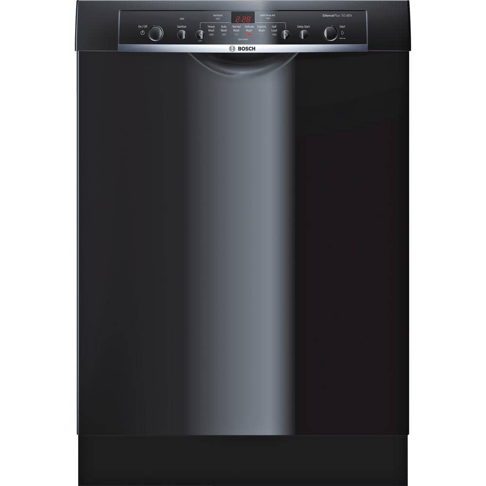 Bosch Ascenta 24 in. Black Front Control Tall Tub Dishwasher with Hybrid Stainless Steel Tub, 50 dBA