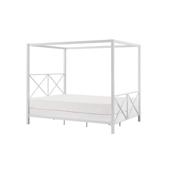 DHP Robin White Queen Size Canopy Bed DE19216 - The Home Depot