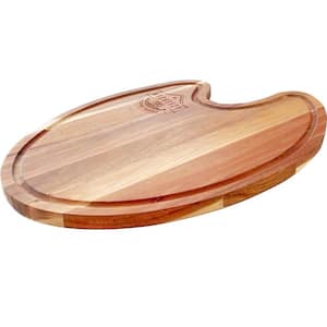 1-Piece 19. 5 x 13. 7 Round-Oval Large Wood Cutting Board for Kitchen End Grain, and also used for Charcuterie Boards