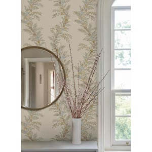 8 in. x 10 in. Posy Vanilla White Vines Peel and Stick Wallpaper Sample