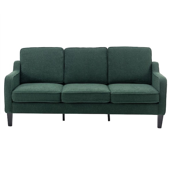 ATHMILE 70.87 in. W Square Arm Polyester Straight Chesterfield 3-seat Sofa in Light Green