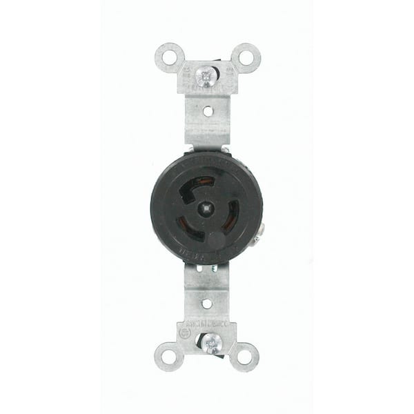 Leviton 15 Amp 125-Volt Industrial Grade Locking Outlet, Black 4710