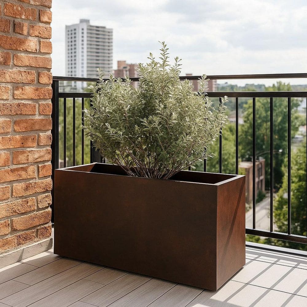 Bloom 31.5 in. Brown, Fiberstone and Clay Planter Rectangular for Indoor and Outdoor price history on PriceWatchPro