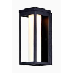 KICHLER Sedo 18.25 in. 1-Light Satin Black Outdoor Hardwired Wall