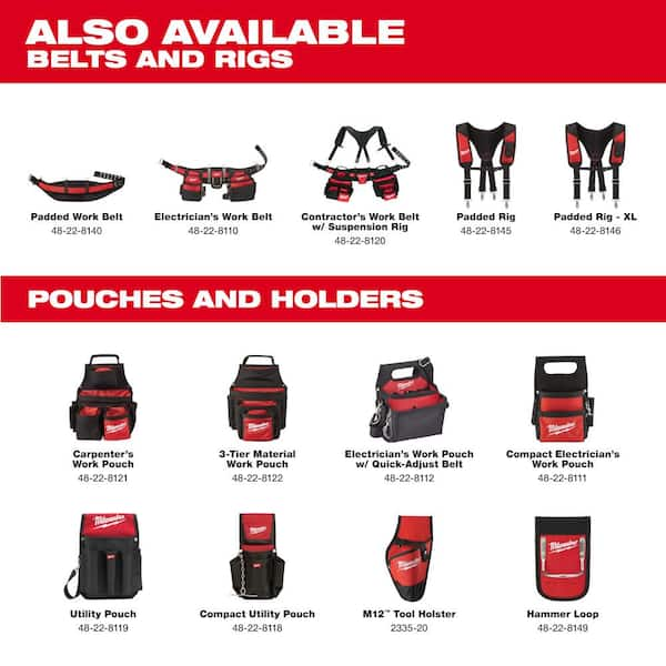 Milwaukee 11 in. Compact Electricians Pouch 48-22-8111 - The Home Depot