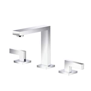 8 in. Widespread Double Handle Bathroom Faucet in Chrome