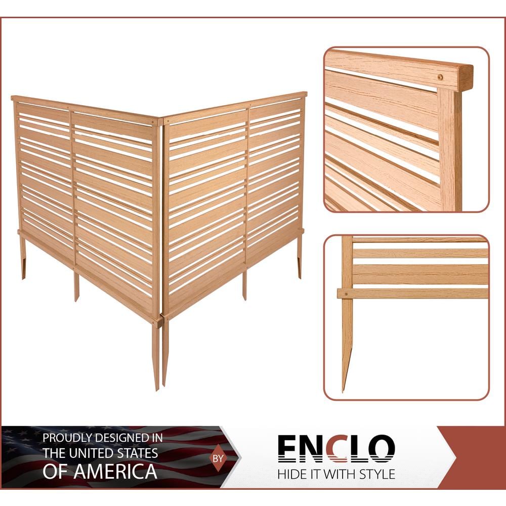 Fresno Cedar Color WoodTek Vinyl Privacy Screen Kit, 2 Panels