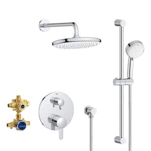 Cosmopolitan 2-Spray Dual Wall Mount Fixed and Handheld Shower Head 1.75 GPM in Chrome (Valve Included)
