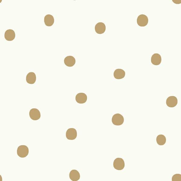 Roommates Gold Dots L And Stick Wallpaper Covers 28 18 Sq Ft Rmk9012wp The Home Depot - Polka Dot Wallpaper Home Depot