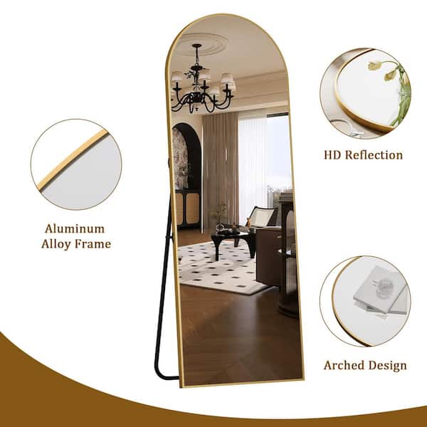 XRAMFY 20 in. W x 64 in. H Arched Gold Aluminum Alloy Framed XRAMFY 20 in. W x 64 in. H Arched Gold Aluminum Alloy Framed