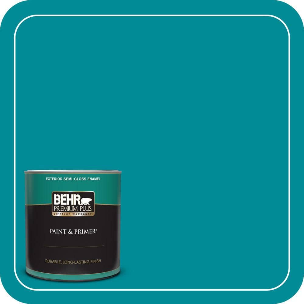 BEHR PREMIUM PLUS 1 qt. #510B-7 Empress Teal Semi-Gloss Enamel