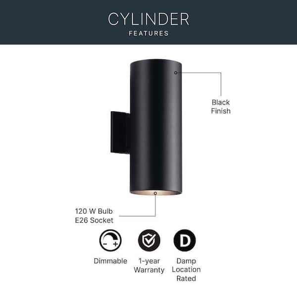 KICHLER Independence 15 in. 2-Light Black Outdoor Hardwired Wall