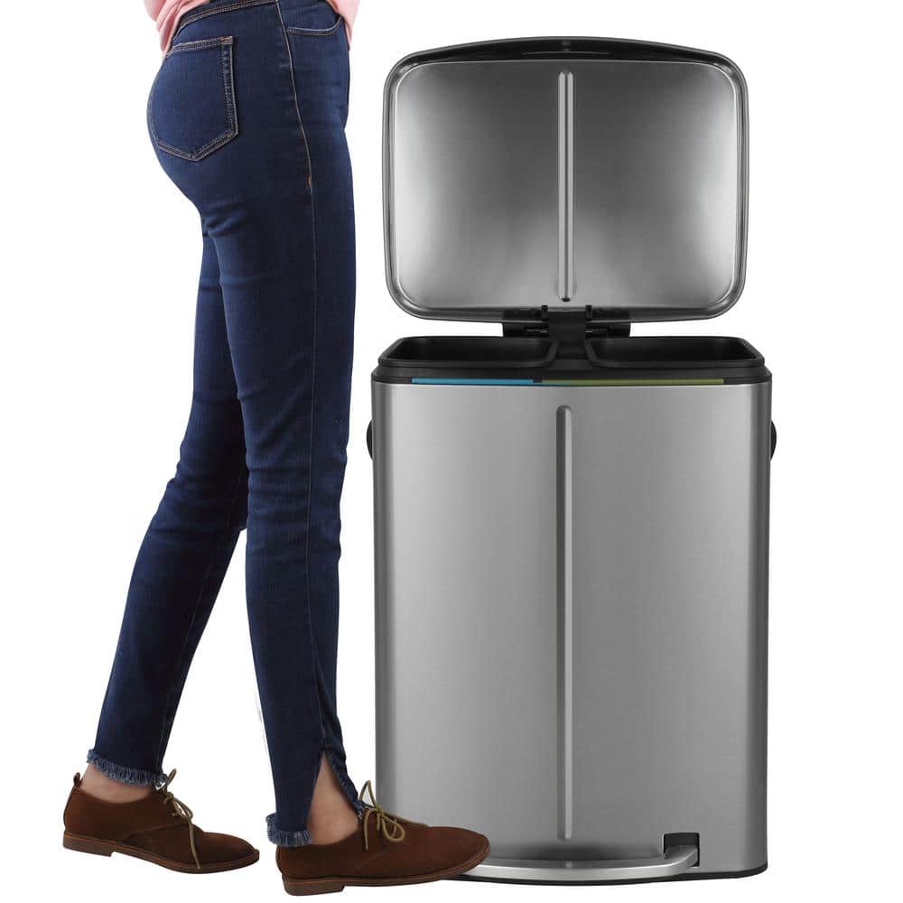Marco 10.5-Gallon Stainless Steel Fingerprint Resistant Kitchen Trash Can