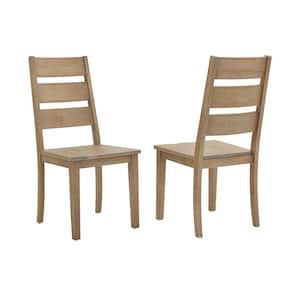 Joanna Rustic Brown Ladder Back Chair (Set of 2)