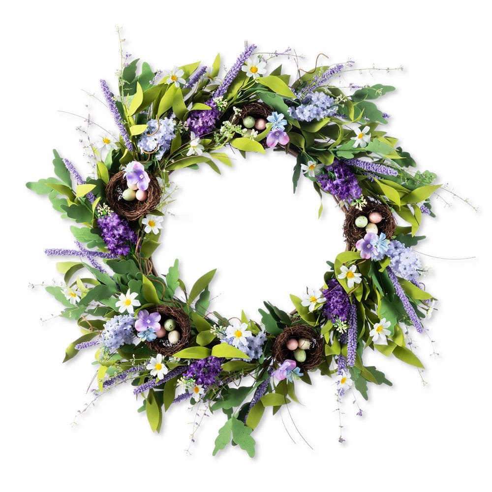 24 in. H Easter Lavender & Bird Nest Wreath price history on PriceWatchPro