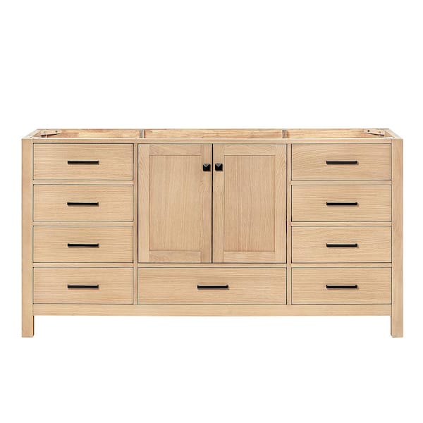 Cambridge 66 in. W x 21.5 in. D x 34.5 in. H Single Bath Vanity Cabinet without Top in Oak