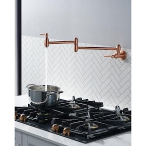 Wall Mounted Pot Filler with Double Joint Swing in Copper