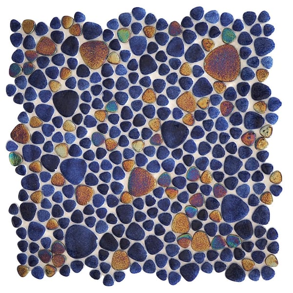 Glass Tile LOVE Forever 12 in. X 12 in. Multicolor Pebble Glossy Glass Mosaic Tile for Wall/Floor (10.76 sq. ft./case)