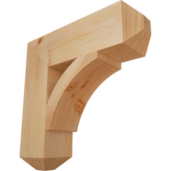 Ekena Millwork 5.5 in. x 22 in. x 22 in. Douglas Fir Thorton Craftsman Smooth Bracket