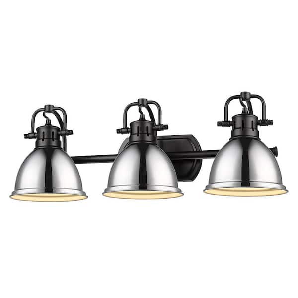 Duncan 8.125 in. 3-Light Matte Black Vanity Light