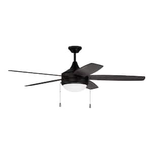 Phaze-5 Blade 52 in. Indoor Dual Mount Flat Black Ceiling Fan with LED Integrated Light Kit