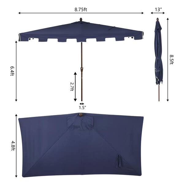 canvas half patio umbrella replacement 5 ribs Amazon.com : GLDDFDG Patio Umbrella Replacement Canopy