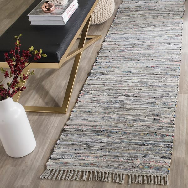 Rag Rug Gray 2 ft. x 5 ft. Striped Runner Rug