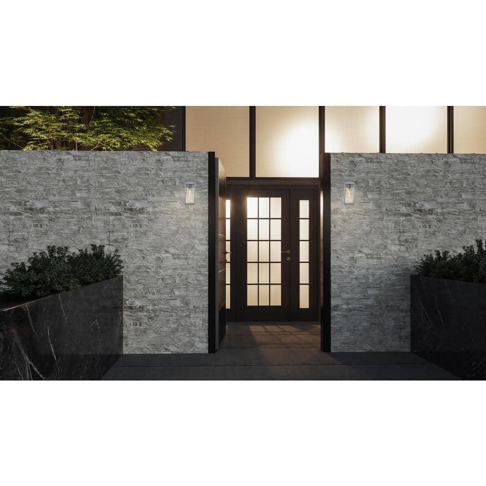 Westover 14.25" Stainless Steel Outdoor Wall Lantern with Clear Glass