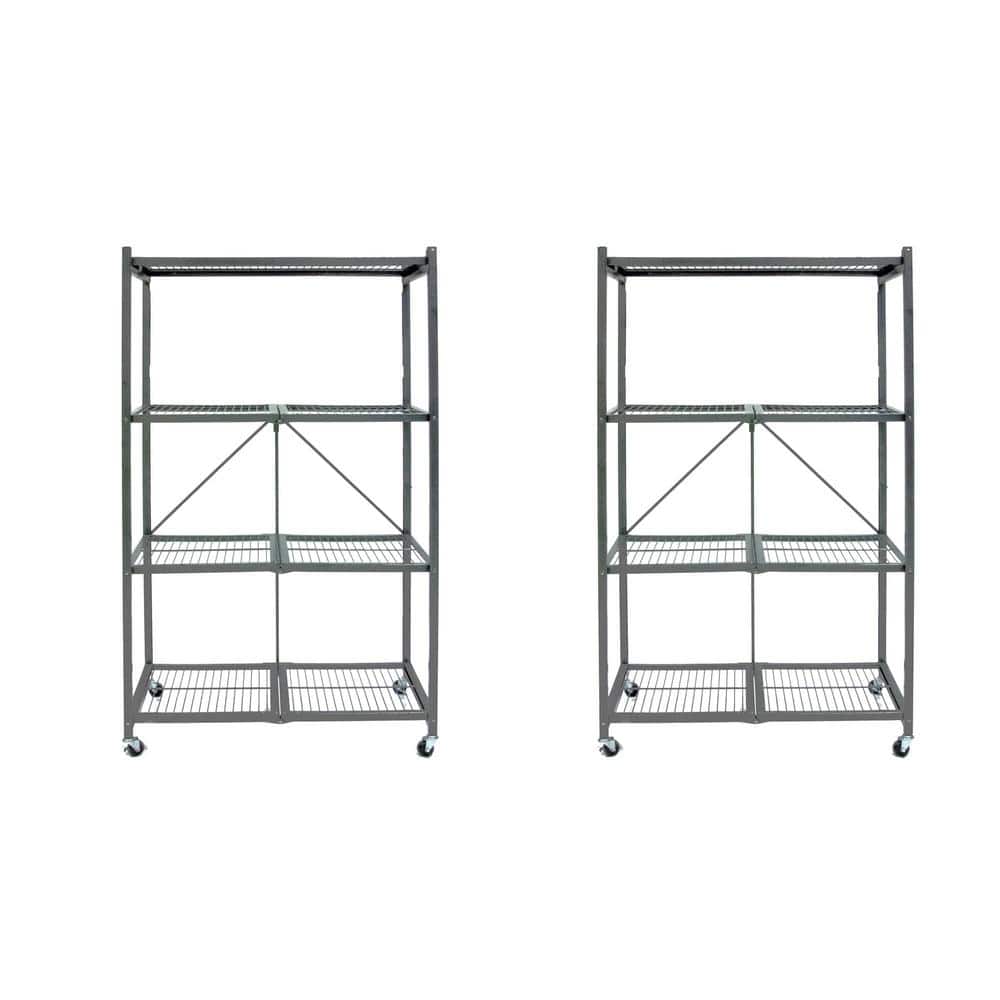 Origami Gray 4Tier Multi Purpose Steel Folding Storage Rack with