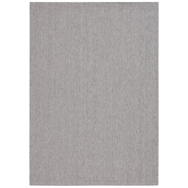 Sisal All-Weather Gray 4 ft. x 6 ft. Solid Woven Indoor/Outdoor Area Rug