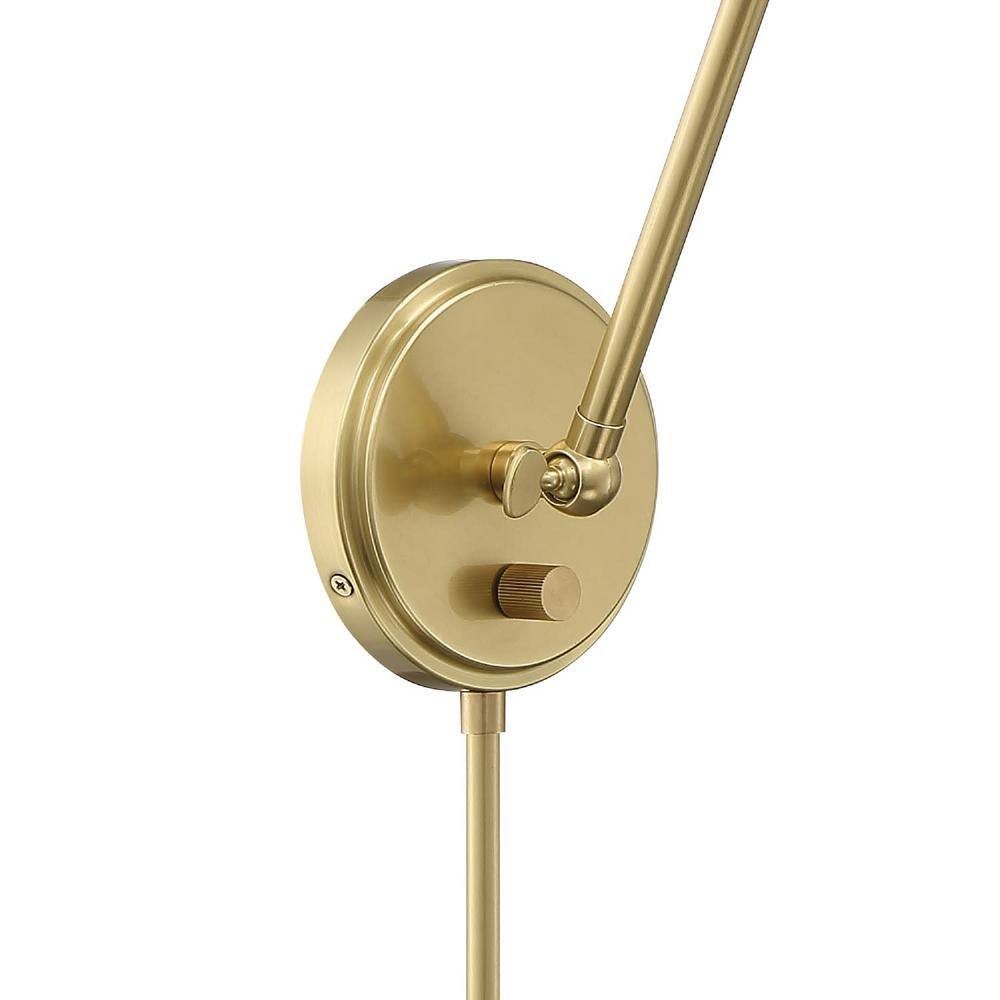 Aged Brass Adjustable Arm Dimmable Wall Sconce